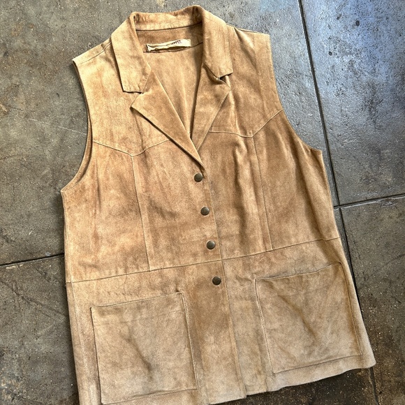 Miu Miu 1994 / 1995 Miu Min 100% Suede Leather Vest Top Sleeveless - Picture 10 of 12
